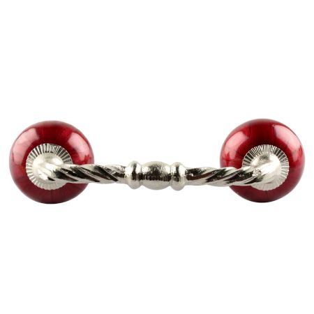 Neon Cherry Ceramic Cut Bridge Handles